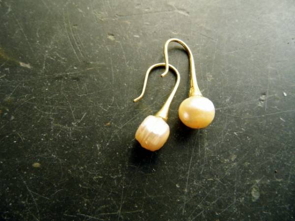 Ohrringe, Perle, Perlenohrringe, Silber, vergoldet, Braut, Schmuck